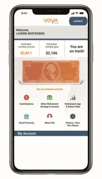 Voya Retire mobile app on Android device