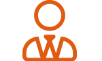 Orange icon of business professional