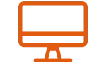 Orange computer screen icon