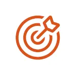 orange icon of an arrow in a bullseye