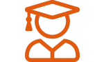 Orange icon of graduate
