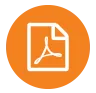 Small icon of page with PDF emblem on it inside an orange circle.