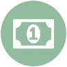 Small image of dollar inside a green circle.