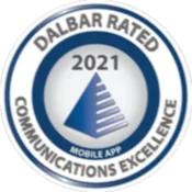 Dalbar 2021 participant mobile app award seal