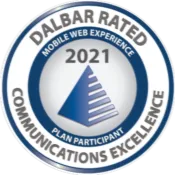 Dalbar 2021 participant mobile web experience award seal